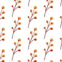 Seamless pattern. Simple Plant. Branch on a white background. Ornament in Scandinavian style. Hand drown. Flat vector
