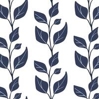 Botanical seamless pattern. Simple Plant. Silhouette of a branch, plant. White background. Ornament in Scandinavian style wrapping paper, textiles. vector