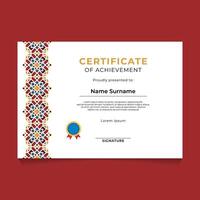 Oriental Geometric Certificate Template Design vector