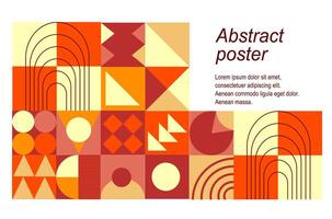 abstract poster in neo geo style with many different shapes and colors. vector
