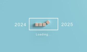 Loading 2024 2025 time cube block wooden square start business goal new calendar change future countdown number time planning concept target december download christmas happy new year strategy forward photo