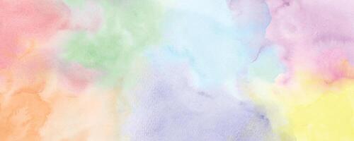 Abstract horizontal background designed with rainbow watercolor stains vector