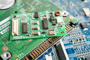 Repairing and upgrade circuit mainboard of notebook, electronic, computer hardware and technology. photo