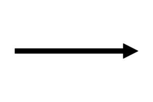 Straight long arrow pointing right. Arrow shape element vector