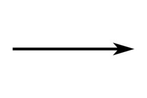 Straight long arrow pointing right. Arrow shape element vector
