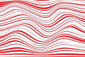 simple abstract red color creative geometric thin to thick horizontal wavy distort line pattern red lines on a white background vector