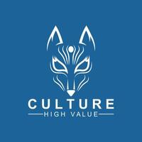 Japanese Kitsune Mask logo design .Perfect for entertainment, events, branding, and personal projects vector