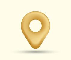 Pin locator icon, cute 3d realistic style, related to map or navigation vector