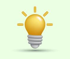 3D Style cute lamp icon related to idea vector
