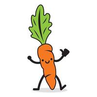 carrot mascot cartoon character design illustration vector