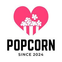 Popcorn logo, label, symbol or sign isolated on white background. illustration of snack for your design. vector