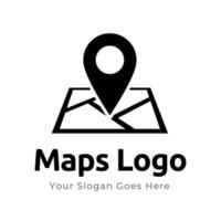 Map Pin Logo Design Element. Map pin location icon logo design vector