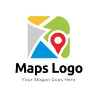 Map Pin Logo Design Element. Map pin location icon logo design vector