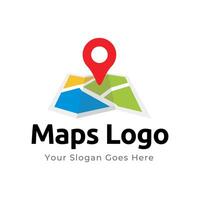 Map Pin Logo Design Element. Map pin location icon logo design vector