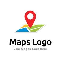 Map Pin Logo Design Element. Map pin location icon logo design vector