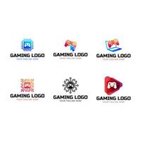 Set of Game console and games stick logo design template vector
