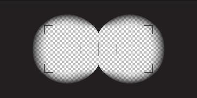 camera, binocular and camera roll viewfinder overlay. Camera and binocular frame template. Black lines on transparent background. vector