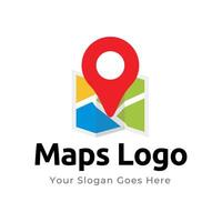 Map Pin Logo Design Element. Map pin location icon logo design vector