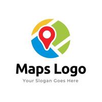 Map Pin Logo Design Element. Map pin location icon logo design vector