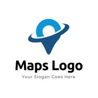 Map Pin Logo Design Element. Map pin location icon logo design vector