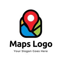 Map Pin Logo Design Element. Map pin location icon logo design vector