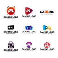 Set of Game console and games stick logo design template vector