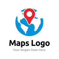 Map Pin Logo Design Element. Map pin location icon logo design vector