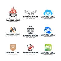 Set of Game console and games stick logo design template vector