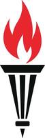Burning torch icon. torch logo vector