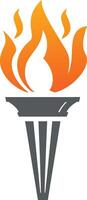Burning torch icon torch logo vector