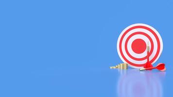 The Dartboard and coins for Business concept 3d rendering. photo
