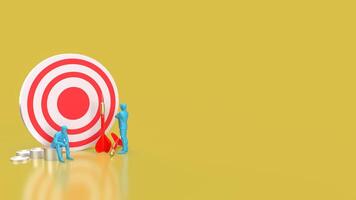The Dartboard and coins for Business concept 3d rendering. photo