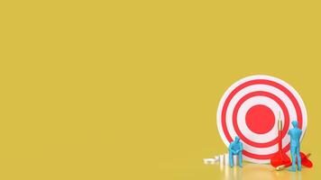 The Dartboard and coins for Business concept 3d rendering. photo