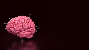 The Brain and barbed wire for sci or medical concept 3d rendering. photo