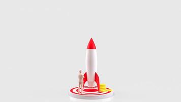 The Rocket for Business or Startup concept 3d rendering. photo