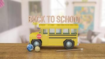 The School bus for Back to school concept 3d rendering. photo