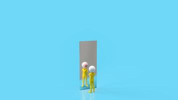 The Business man and target symbol head 3d rendering. photo