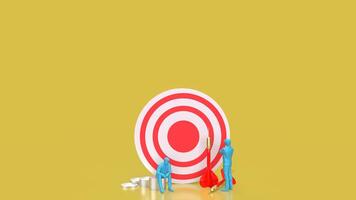 The Dartboard and coins for Business concept 3d rendering. photo