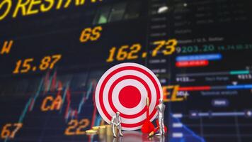 The Dartboard and coins for Business concept 3d rendering. photo