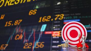 The Dartboard and coins for Business concept 3d rendering. photo