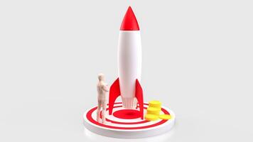 The Rocket for Business or Startup concept 3d rendering. photo
