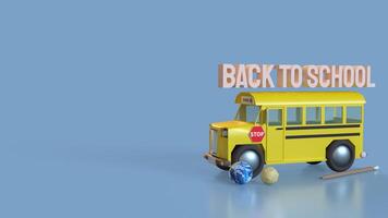 The School bus for Back to school concept 3d rendering. photo