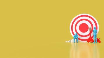 The Dartboard and coins for Business concept 3d rendering. photo