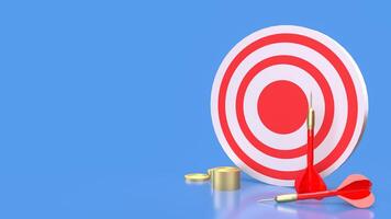 The Dartboard and coins for Business concept 3d rendering. photo