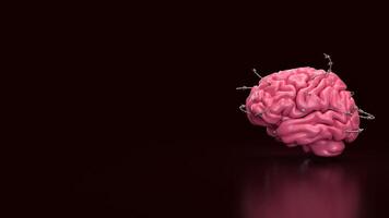 The Brain and barbed wire for sci or medical concept 3d rendering. photo