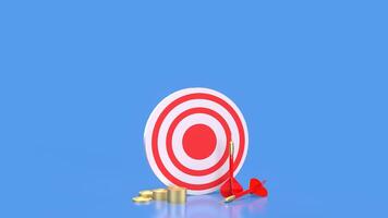 The Dartboard and coins for Business concept 3d rendering. photo