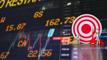 The Dartboard and coins for Business concept 3d rendering. photo
