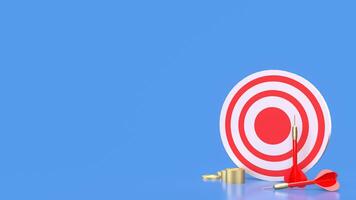 The Dartboard and coins for Business concept 3d rendering. photo