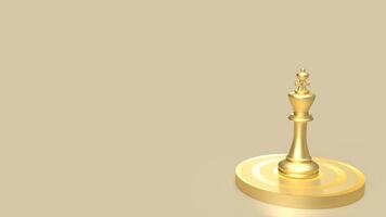 The gold king chess on bulleye target for Business concept 3d rendering. photo