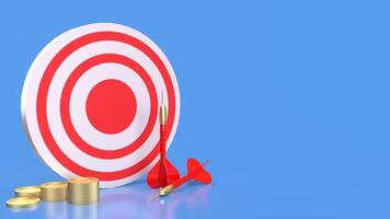 The Dartboard and coins for Business concept 3d rendering. photo